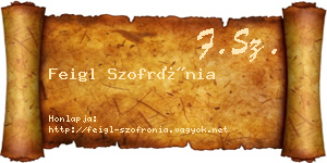 Feigl Szofrónia névjegykártya